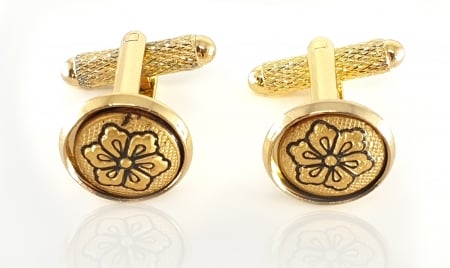 Cadouri de Lux - Butoni Gold Flower by Credan - Made in Spain