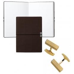 Cadouri pentru Fin - Set Butoni Gold Plated S.T. Dupont si Note pad Burgundy Hugo Boss