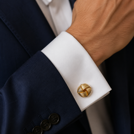 Cadouri Bărbați – Idei Inspirate pentru El - Butoni Karston Knot Twist Gold