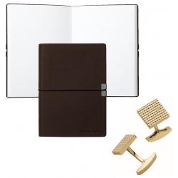 Set Butoni S.T. Dupont Diamond Head Square Yellow Gold si Note pad Burgundy Hugo Boss [0]