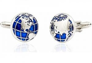 Set Butoni World Map Silver & Blue si Note pad Hugo Boss [1]