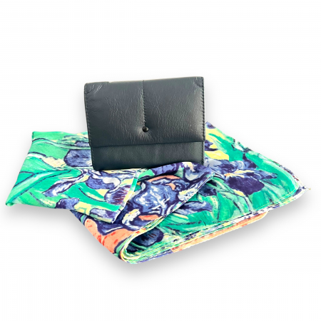 Cadou Portofel Blue Piele Naturala si Esarfa Matase [0]