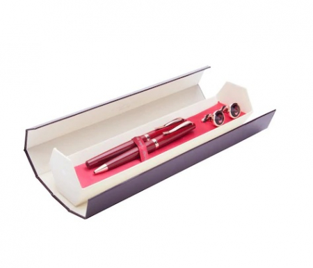 Cadou Business Visiniu Stilou, Pix si Butoni [2]