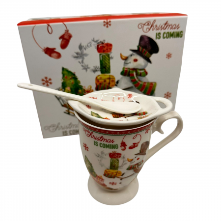 Cadou Caciun - Cana, lingurita si suport plic ceai - Christmas is Coming [0]