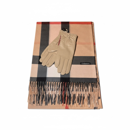 Cadou Craciun British Esarfa Casmir si Manusi Piele Naturala si Cercei One Diamonds [1]