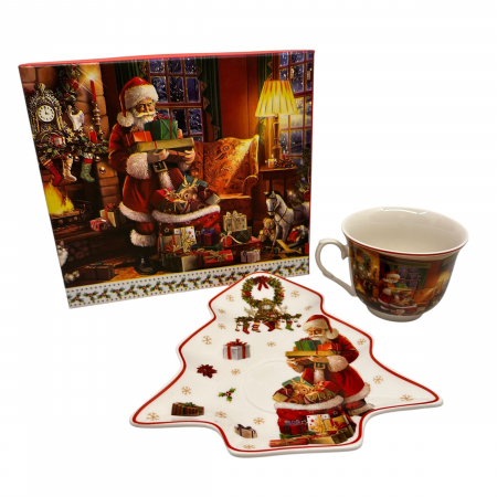 Cadou Craciun Cana si farfuriuta in forma de Brad [2]