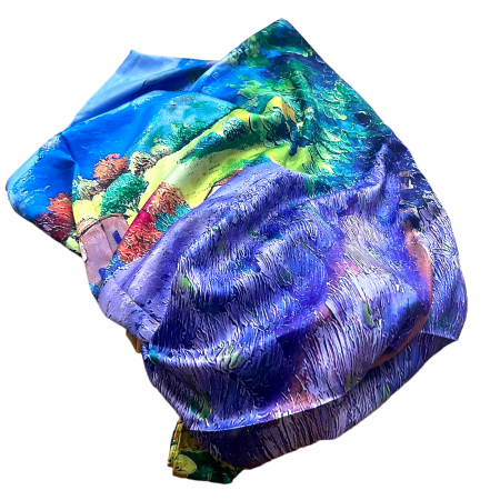 Esarfa Matase  Peisaje doua fete - 70 x 180 cm [1]