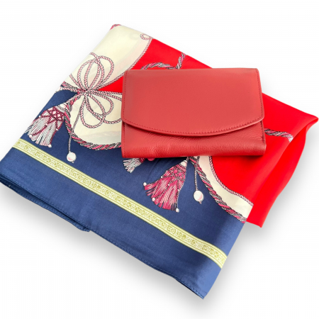 Cadouri pentru Ea - Cadou esarfa si portofel Rouge piele naturala