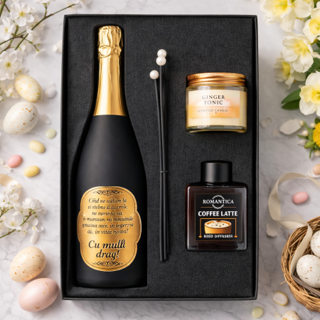 Cosuri Paste - Cadou Femei cu Șampanie, Lumânare și Parfum