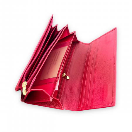 Cadou Femei Portofel Dublu Red - piele naturala [5]