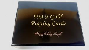 Cadou Gold Magic Playing Cards in cutie de lux din lemn - Carti de Joc Aurite [5]