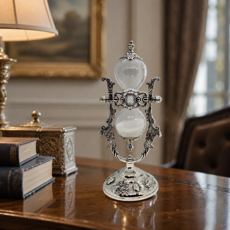 Cadouri Bărbați – Idei Premium pentru Soț, Tată, Iubit sau Șef | Borealy - Clepsidră Argintată Decorativă