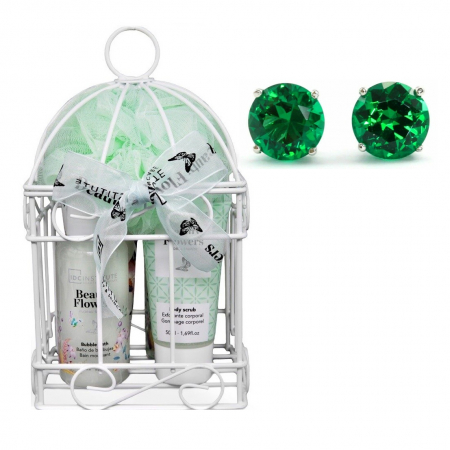 Cadou Cosmetice Beauty Flowers & Cercei Studs Green [0]