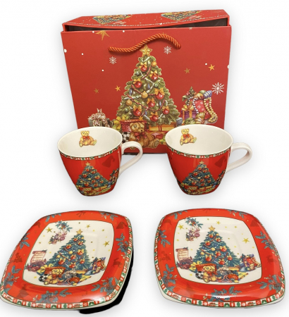 Cadou Set 2 Cani Happy Christmas cu farfurioare + Cutie cadou [0]