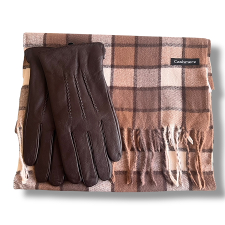 Cadou Style Men Esarfa Casmir si Manusi Piele Naturala [9]