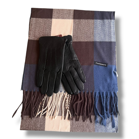 Cadou Style Men Esarfa Casmir si Manusi Piele Naturala [3]