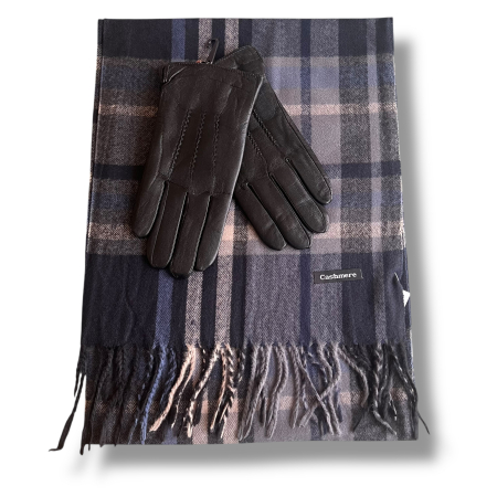 Cadou Style Men Esarfa Casmir si Manusi Piele Naturala [7]