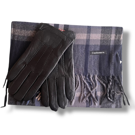 Cadou Style Men Esarfa Casmir si Manusi Piele Naturala [6]