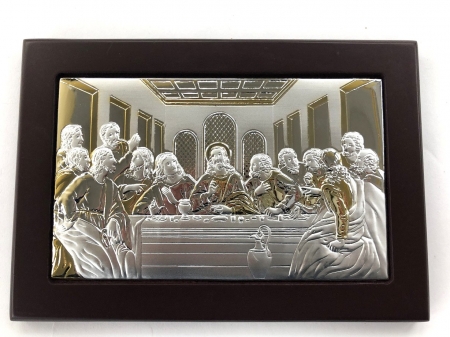 Cadou Traditional Icoana Cina cea de Taină placata Aur si Argint 925 [1]