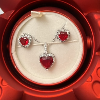 Set Bijuterii Red Heart cu Ursuleț – Cadou Valentine’s Day pentru Femei | Borealy [5]