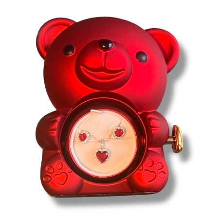 Set Bijuterii Red Heart cu Ursuleț – Cadou Valentine’s Day pentru Femei | Borealy [6]
