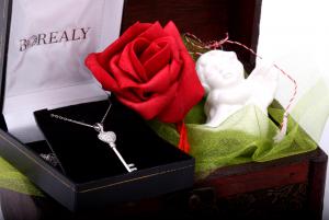 Cadou Angel of Love & Key Pendant Argint 925 [1]