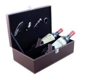 Cutie Dublă Vin din piele ecologica cu 4 accesorii [0]