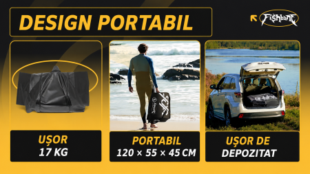 Caiac Gonflabil pentru Pescuit 2026 cu Scaun Rotativ 360°, Suporturi Lansete și Accesorii Incluse [8]