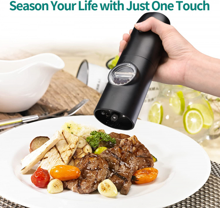 Set 2 Rasnite Electrice Reincacabile Sare/Piper/Condimente Kitchen [10]