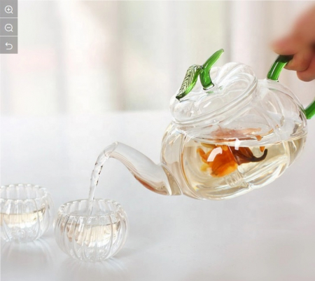 Cadouri Paste - Ceainic sticla Green Leaf