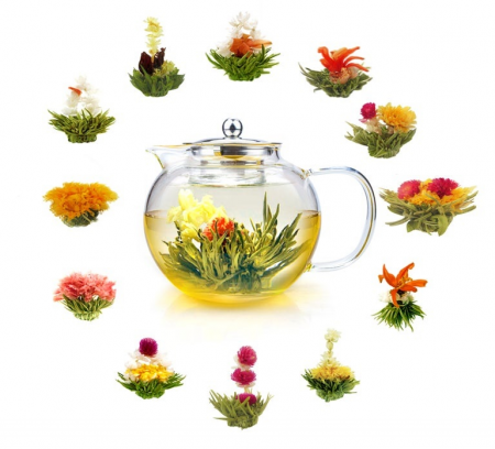 Ceainic Sticla Transparenta Cup Aroma & 4 Ceaiuri Blooming [0]