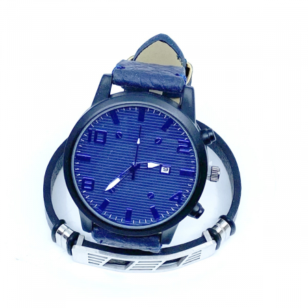Ceas Blue Gentleman & Bratara Piele [0]