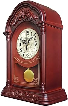 Ceas de Birou Elegant Brown cu pendul auriu [2]