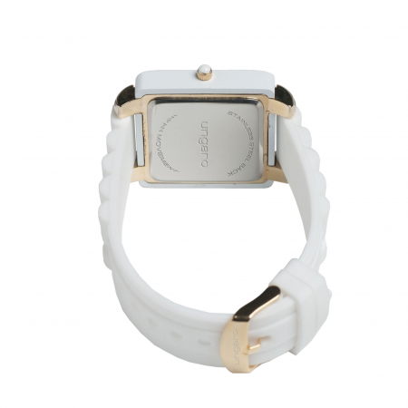 Ceas Preziosa Ungaro White si Cercei Gold Studs [3]