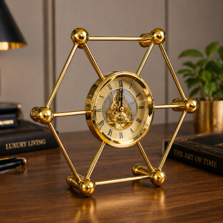 Cadouri Bărbați – Idei Inspirate pentru El - Ceas Geometric Skeleton Auriu