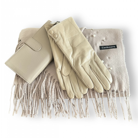 Cadou Ivory Pearl Manusi, Esarfa Casmir & Portofel Piele Naturala & Cadou Cercei Perle [1]