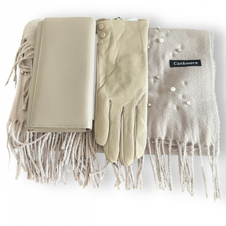 Cadou Ivory Pearl Manusi, Esarfa Casmir & Portofel Piele Naturala & Cadou Cercei Perle [2]