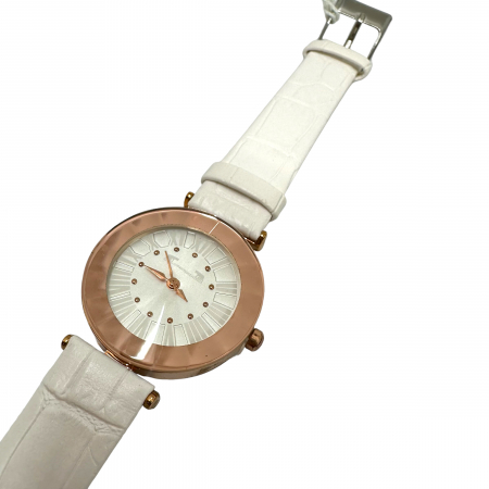 Ceas White Round Golden & Esarfa Matase [0]