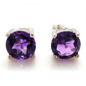 Cercei Ametist Studs 3,4 Carate Argint [2]