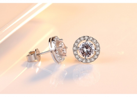 Cercei Argint Borealy Diamonds Halo One [4]