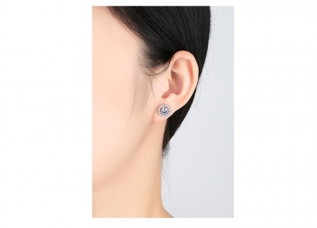 Cercei Argint Borealy Diamonds Halo One [3]