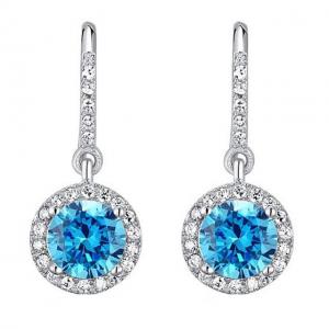 Cercei Borealy Argint 925 Simulated Topaz One Blue [1]