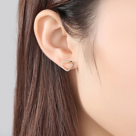 Cercei Borealy Argint 925 Two Fashionable Hearts [1]