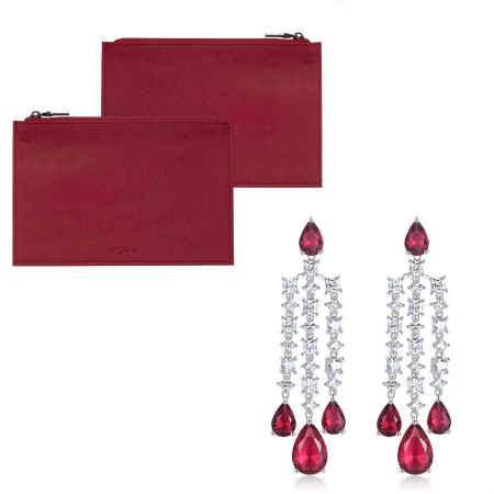 Clutch Ungaro Small Red & Cercei Chandelier Long Red Crystal [0]
