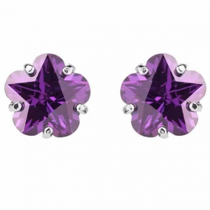 Cercei Borealy Sapphire Studs Flower Cut Purple [0]
