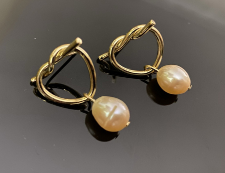 Cercei Fashion Pearl by Borealy, placati cu aur galben [2]