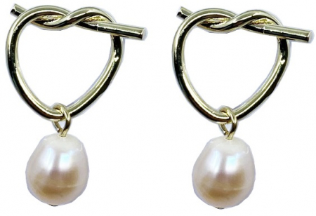 Cercei Fashion Pearl by Borealy, placati cu aur galben [0]