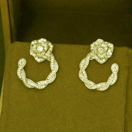 Cercei Gold Circle Rose [1]