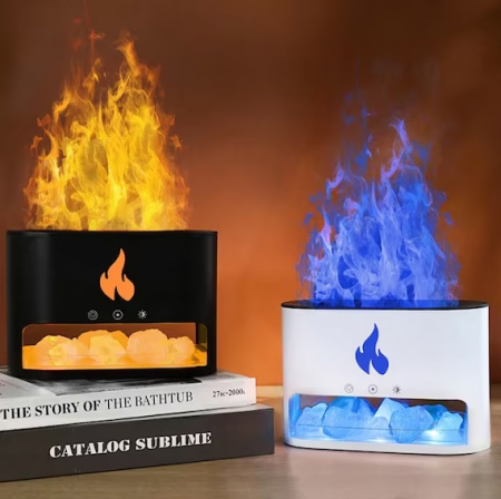 Cadou Craciun Umidificator ultrasunete, difuzor aromaterapie cu sare de Himalaya Flame [2]