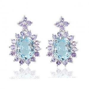 Cercei Borealy Argint 925 Blue Topaz Natural Oval [0]